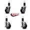 Service Caster 3.5'' Black Poly Wheel Swivel 1-5/8'' Expanding Stem Caster Set 2 Brakes, 4PK SCC-EX20S3514-PPUB-BLK-2-TLB-2-158 - alternate 3